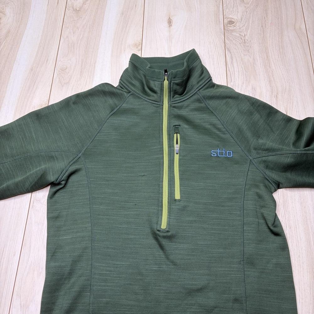 Stio Men's Gannett Peak Fleece 1/2 Zip Pullover Sweater Green Size Small Stretch - Picture 5 of 16